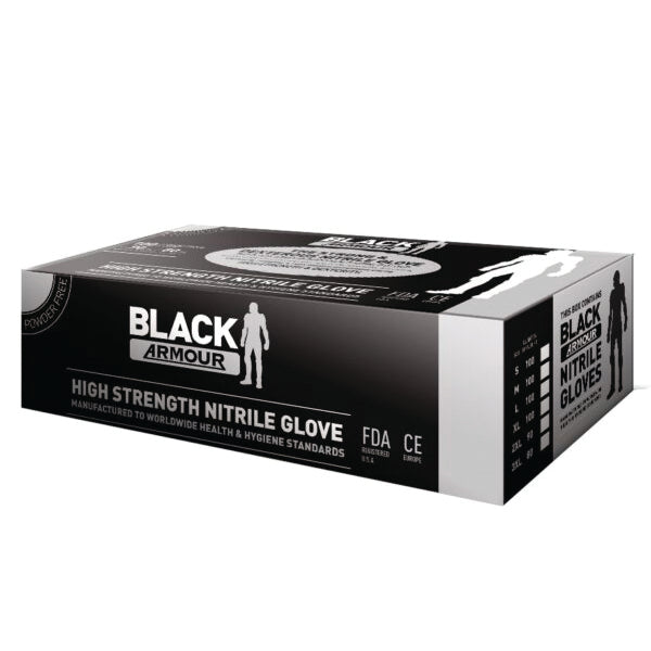 Gloves Disposable Nitrile Black Box 100
