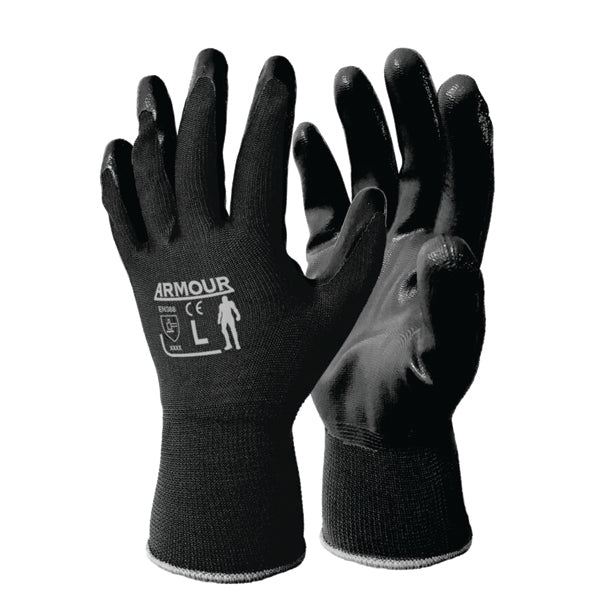 Glove Black Flat Nitrile - Open Back